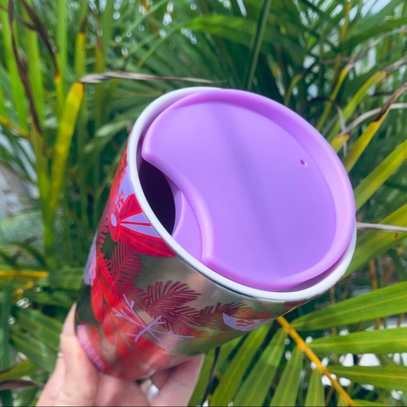 ❌SOLD❌ Starbucks Silver Red Holly Pinecone Ceramic Tumbler Hot Cup 12oz Holiday - Picture 12 of 12